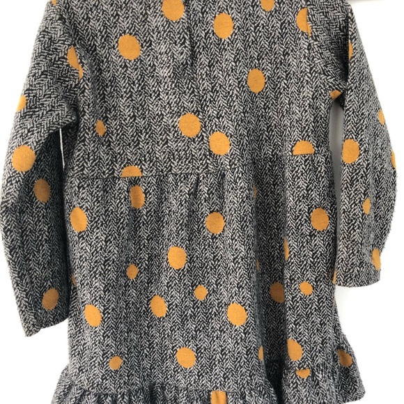 Zara gray & mustard dot dress Size 2/3 - Picture 3 of 4